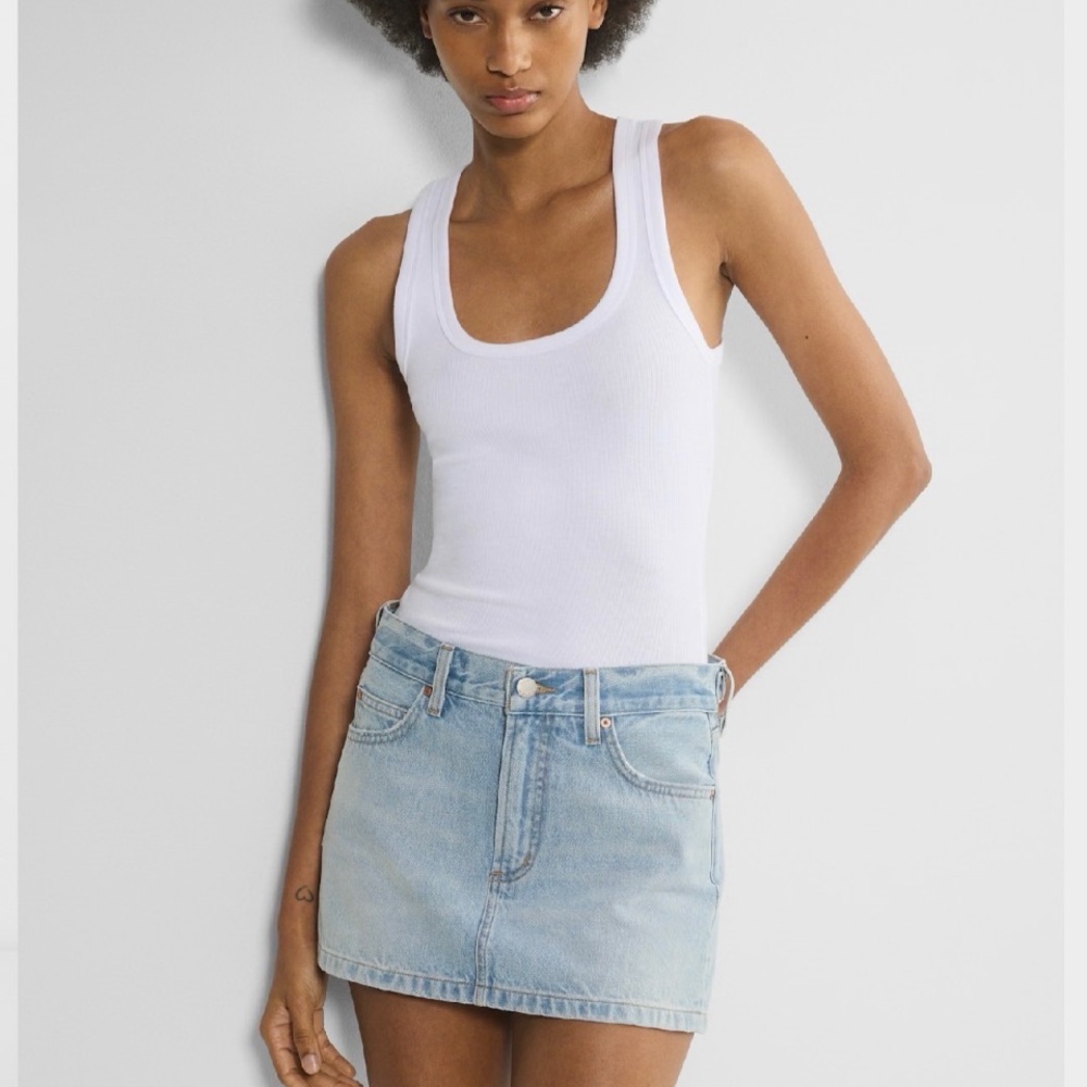 Aritzia Denim Forum The 90s Ricci Blue Jean Mini Skirt Sz 26